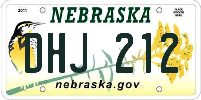 NE license plate DHJ212