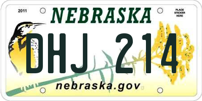 NE license plate DHJ214