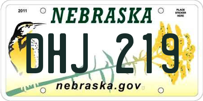 NE license plate DHJ219