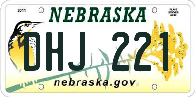 NE license plate DHJ221