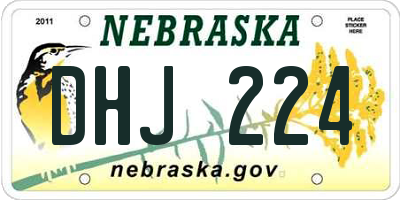 NE license plate DHJ224