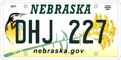 NE license plate DHJ227