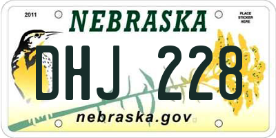 NE license plate DHJ228