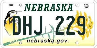 NE license plate DHJ229