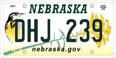 NE license plate DHJ239