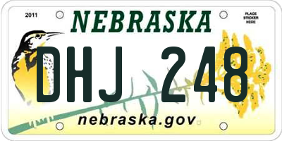 NE license plate DHJ248