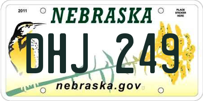 NE license plate DHJ249