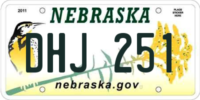 NE license plate DHJ251