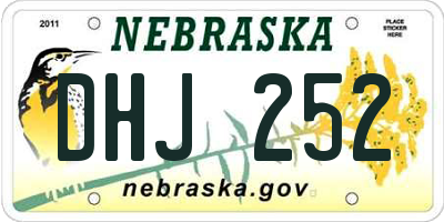 NE license plate DHJ252
