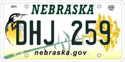 NE license plate DHJ259
