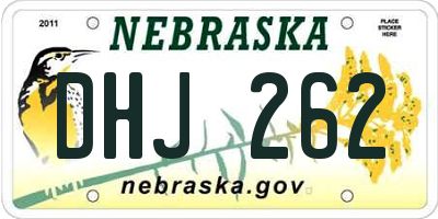 NE license plate DHJ262