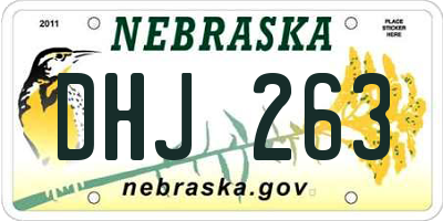 NE license plate DHJ263