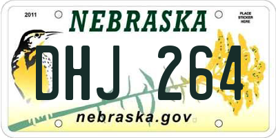 NE license plate DHJ264