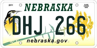 NE license plate DHJ266