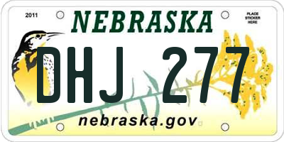 NE license plate DHJ277