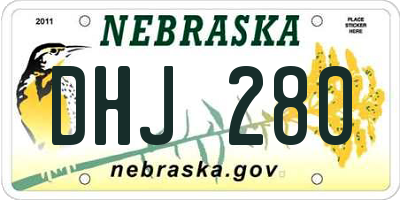 NE license plate DHJ280