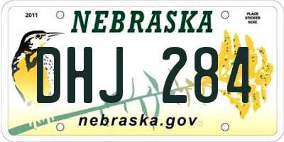 NE license plate DHJ284