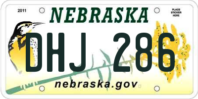 NE license plate DHJ286