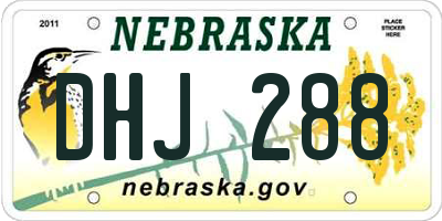 NE license plate DHJ288