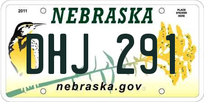 NE license plate DHJ291