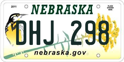 NE license plate DHJ298