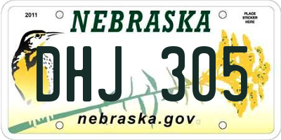 NE license plate DHJ305