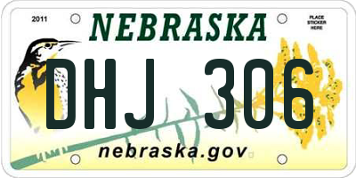 NE license plate DHJ306