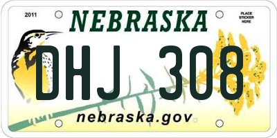 NE license plate DHJ308