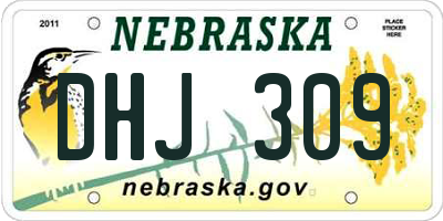 NE license plate DHJ309