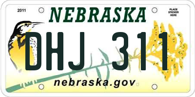 NE license plate DHJ311