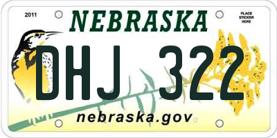 NE license plate DHJ322
