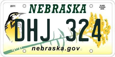 NE license plate DHJ324