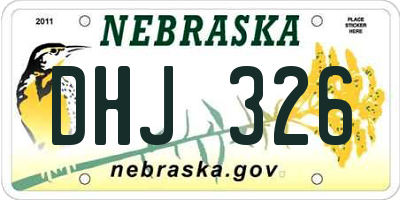 NE license plate DHJ326