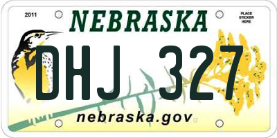 NE license plate DHJ327
