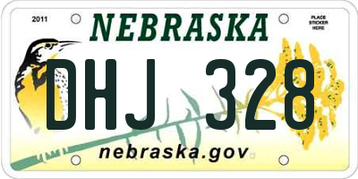 NE license plate DHJ328