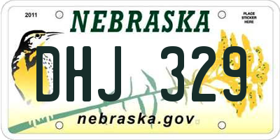 NE license plate DHJ329