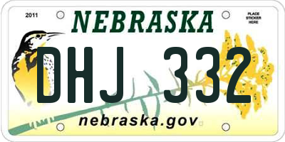 NE license plate DHJ332