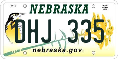 NE license plate DHJ335
