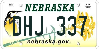 NE license plate DHJ337