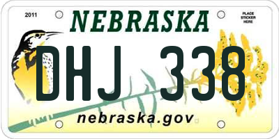 NE license plate DHJ338