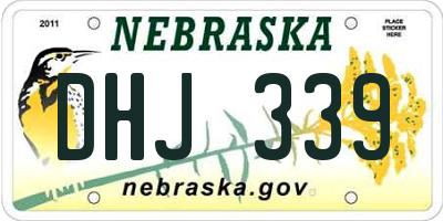 NE license plate DHJ339