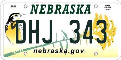 NE license plate DHJ343