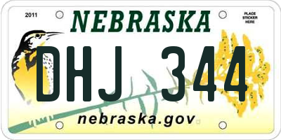 NE license plate DHJ344