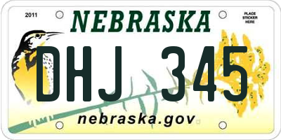 NE license plate DHJ345