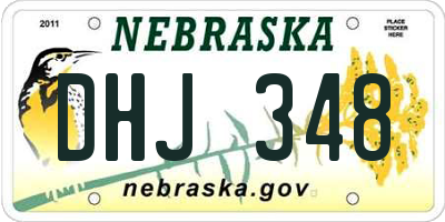 NE license plate DHJ348