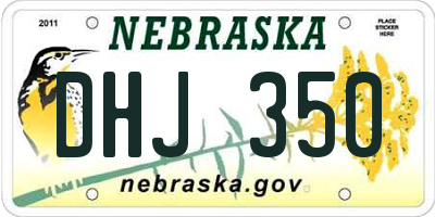 NE license plate DHJ350