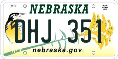 NE license plate DHJ351