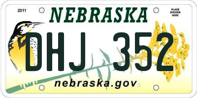 NE license plate DHJ352