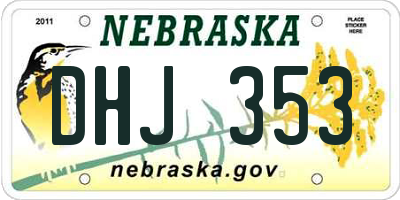NE license plate DHJ353