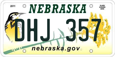 NE license plate DHJ357